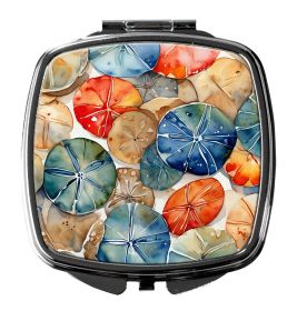 Sand Dollars Compact Mirror Decorative Travel Makeup Mirror for Women Girls Gifts Pocket Makeup Mirror Folding Handheld