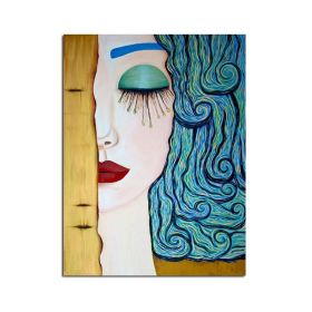 100% Hand Painted Oil Painting  Art Handmade Blue Hair Dancer For Wall Decor Canvas Paintings Pure Hand Painted Spanish Dancers Wall Pictures On (size: 150x220cm)