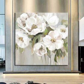 Hand Painted Oil Painting Wall Art Flower Modern Abstract Living Room Hallway Bedroom Luxurious Decorative Painting (style: 01, size: 60x60cm)